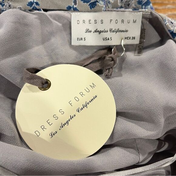 Apricot Lane floral cold shoulder mini Dress with laced up back size small new - Picture 15 of 15